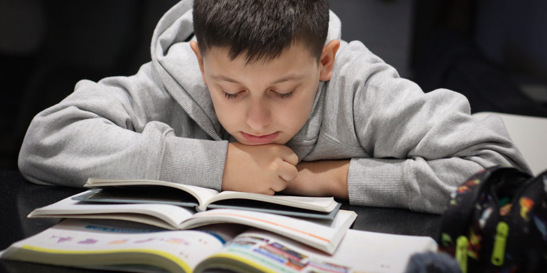 A boy reading