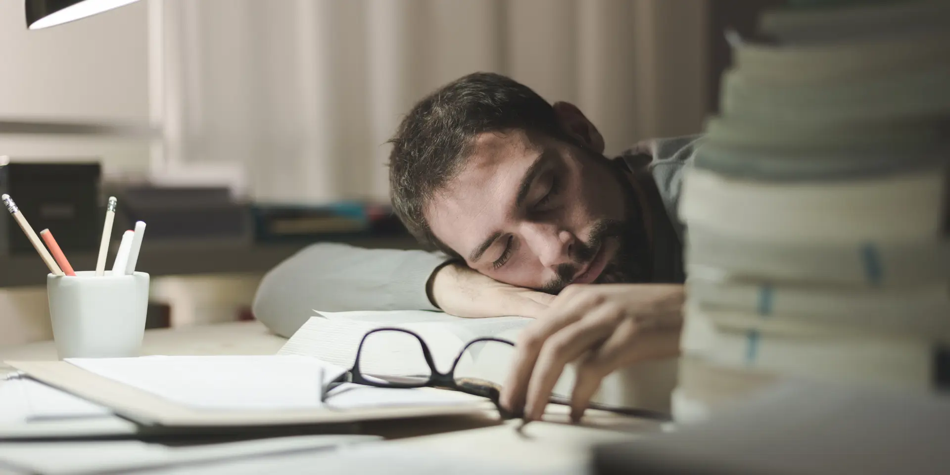 Man sleeping at his desk