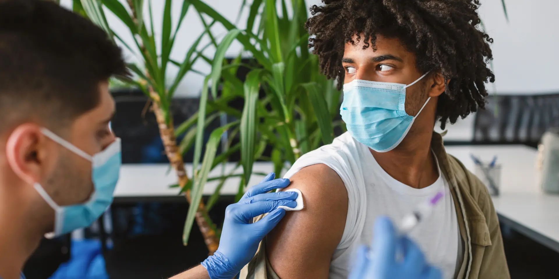 Black Man Preparing To Get Vaccinated Against Covid 19