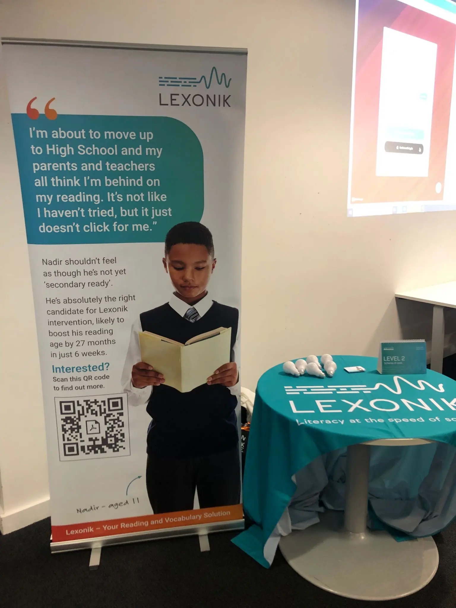 a lexonik banner display at the fed national education summit