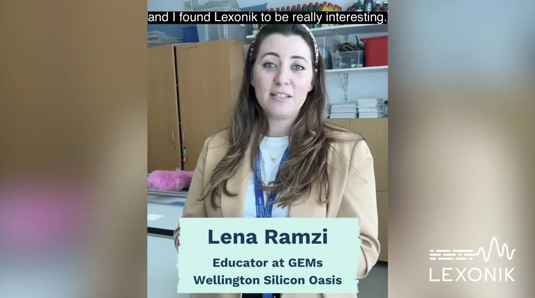 an educator from gems wellington silicon oasis giving a testimonial to camera